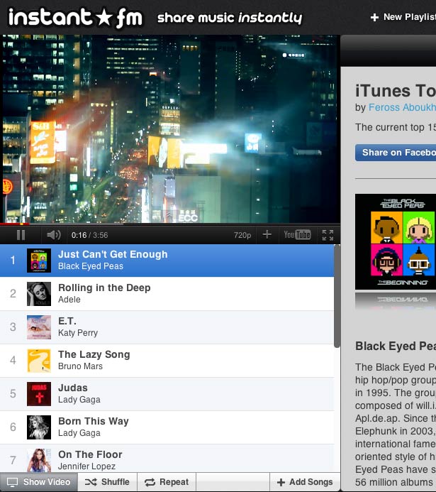 Instant.fm - Share your music playlists instantly.