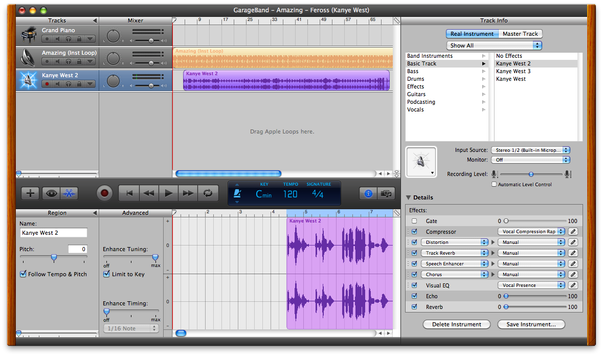 Auto-Tune Settings in Garageband to make the Kanye West, T-Pain Audio Effect