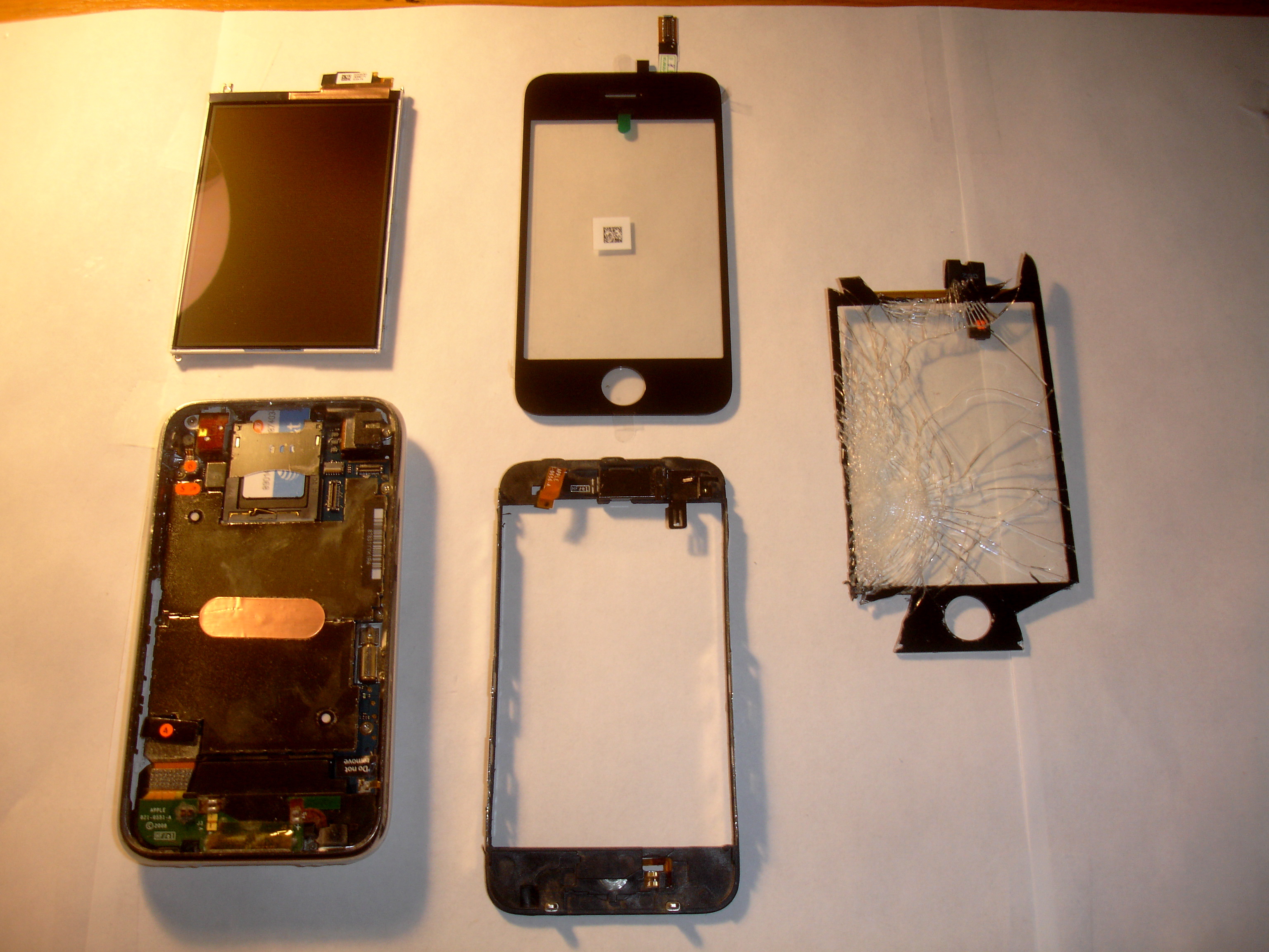 Shattered iPhone screen