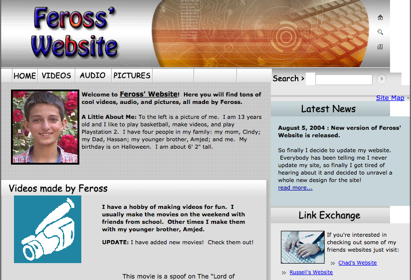 Feross's first website v2