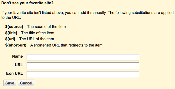 Google reader interface